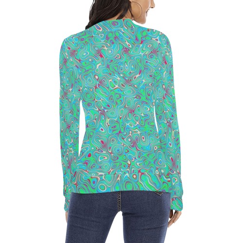 ocean Women's All Over Print Mock Neck Sweatshirt (Model H43)