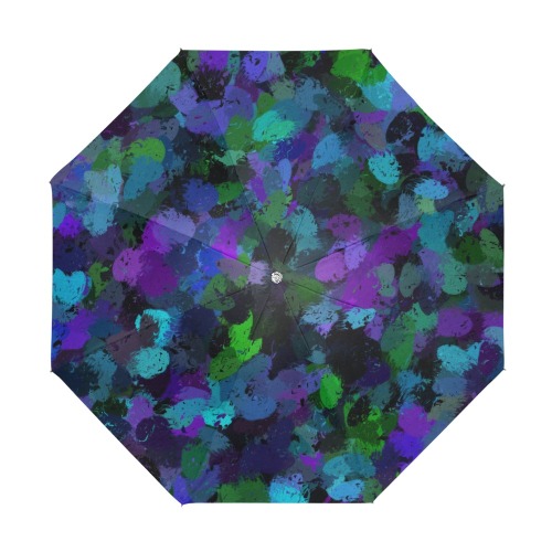 Purple, Black and Blue Abstract Anti-UV Foldable Umbrella (U08)
