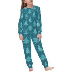 Christmas Trees, Dark Green Kids Pajamas Kids' All Over Print Pajama Set