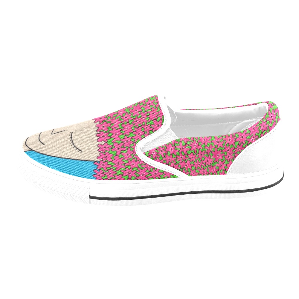 Bougainvilleas Women's Slip-on Canvas Shoes (Model 019)