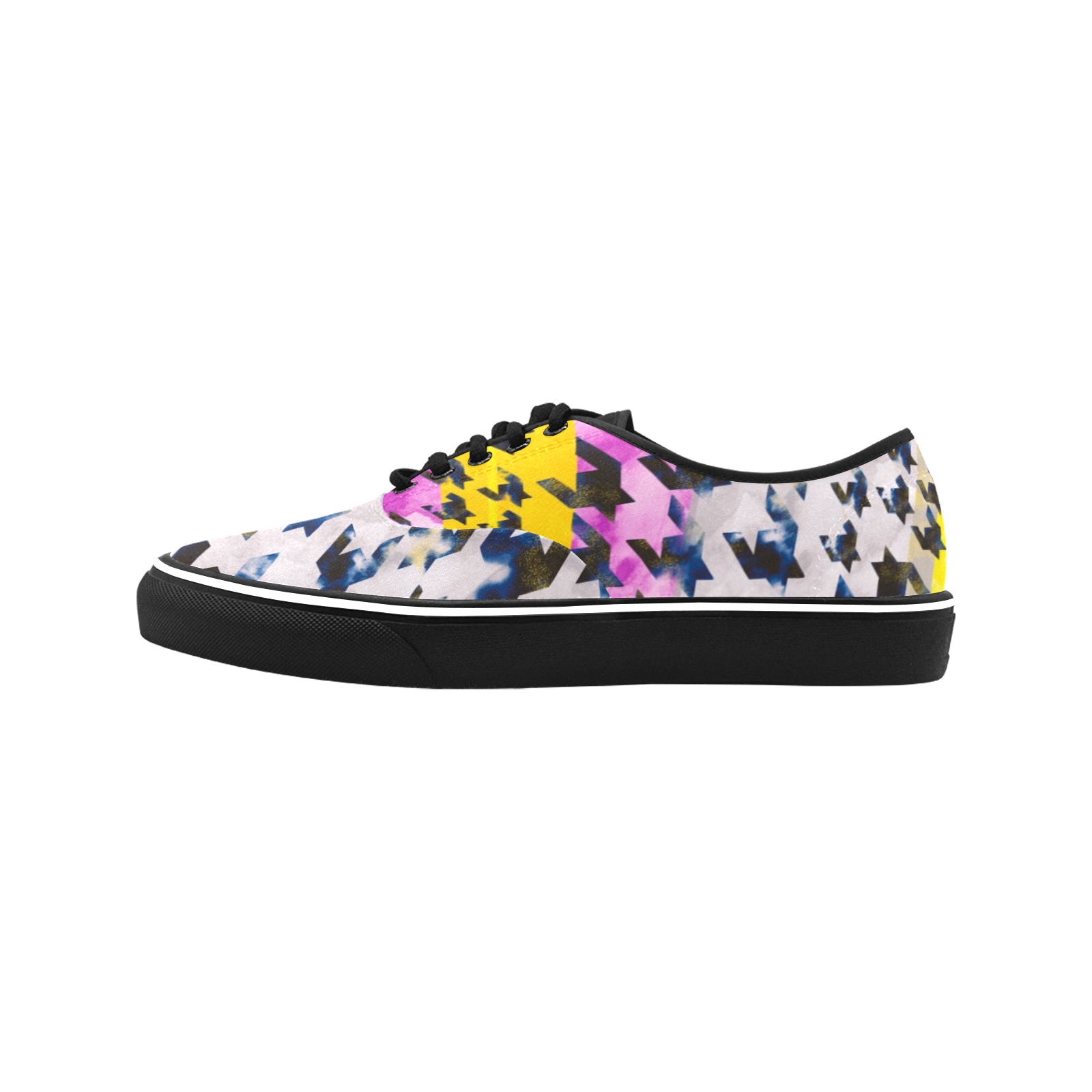 Houndstooth pattern 49HG Classic Women's Canvas Low Top Shoes (Model E001-4)