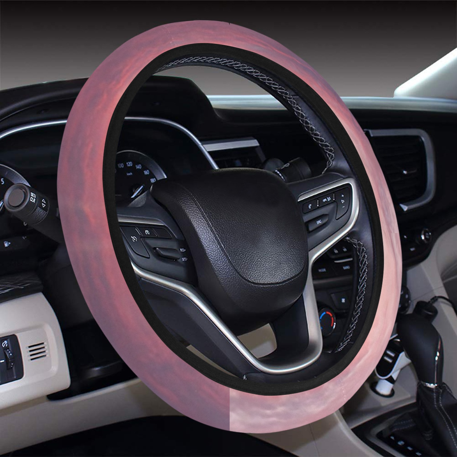 Morning Purple Sunrise Collection Steering Wheel Cover with Elastic Edge