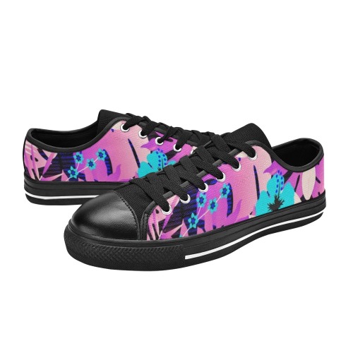 GROOVY FUNK THING FLORAL PURPLE Men's Classic Canvas Shoes (Model 018)