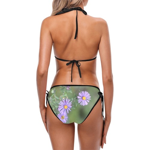 Purple Flowers Custom Bikini Swimsuit (Model S01)