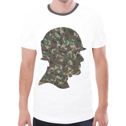 Forest Camouflage Soldier - White New All Over Print T-shirt for Men (Model T45)