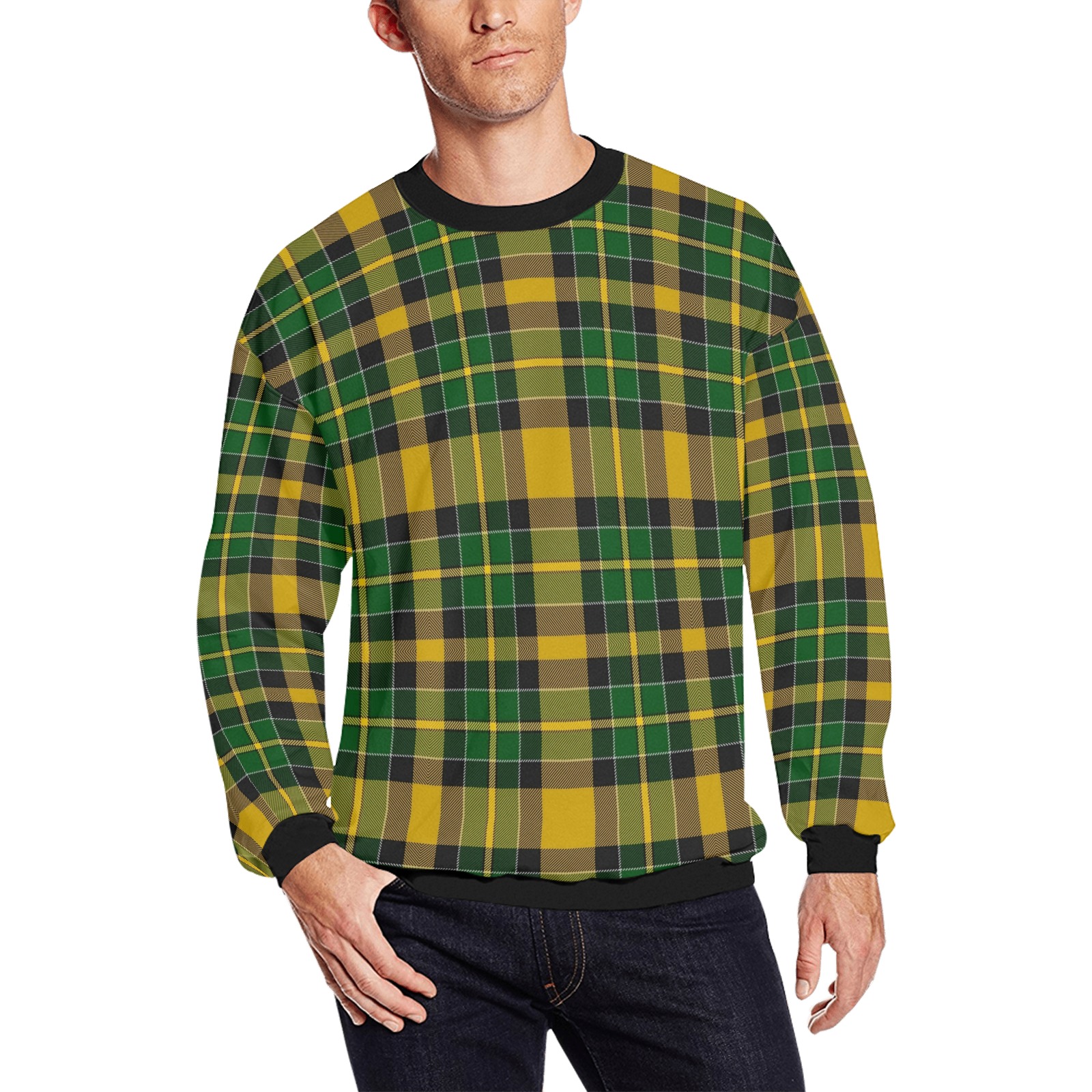 BRANDON MANITOBA TARTAN All Over Print Crewneck Sweatshirt for Men (Model H18)