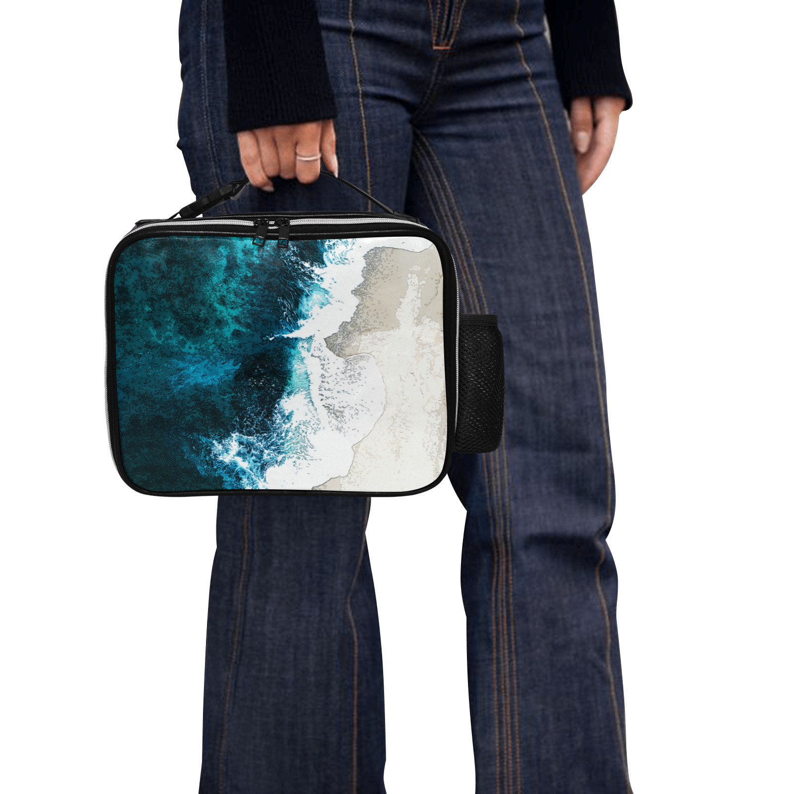 Ocean And Beach PU Leather Lunch Bag (Model 1723)