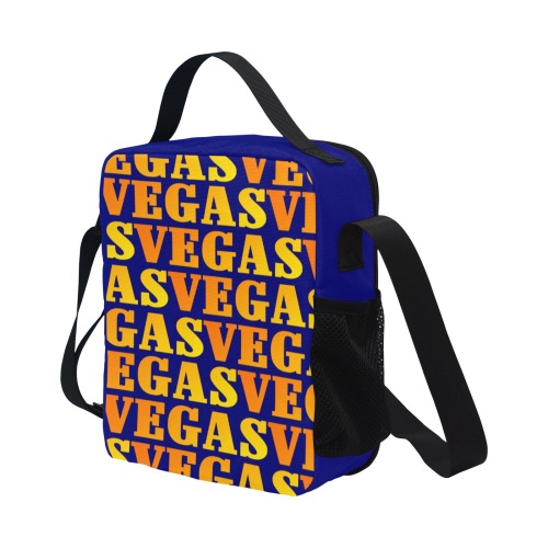 Golden Las VEGAS / Blue All Over Print Crossbody Lunch Bag for Kids (Model 1722)