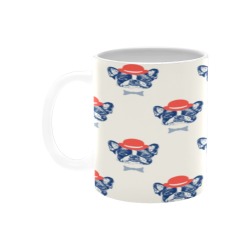 bulldog pattern Mug White Mug(11OZ)