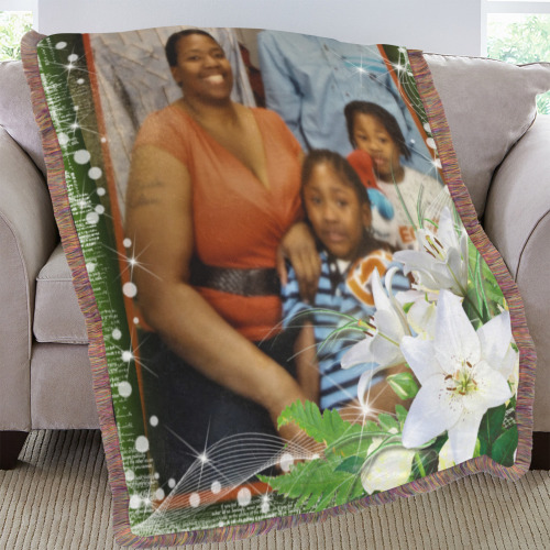 family design Ultra-Soft Fringe Blanket 60"x80" (Mixed Green)