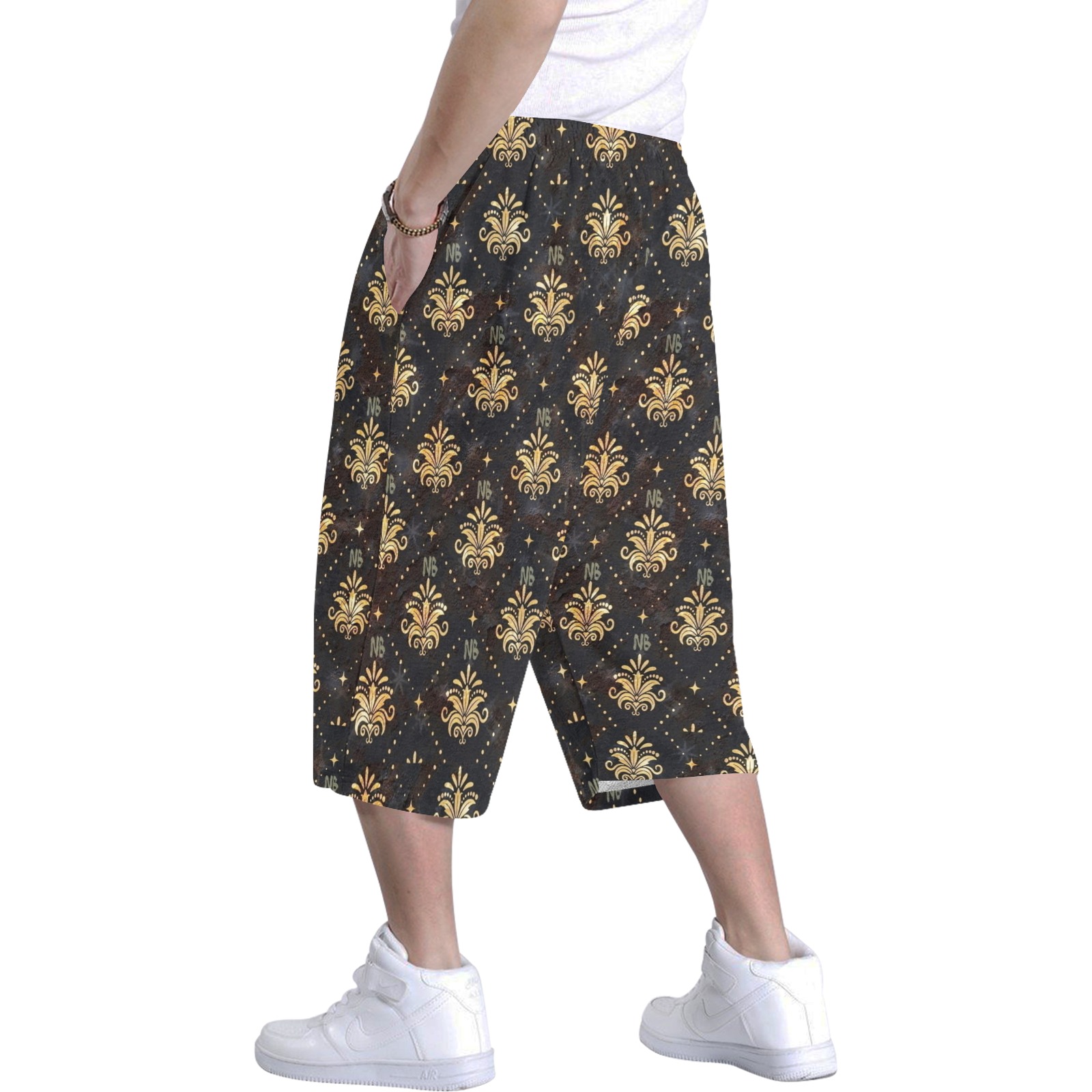 Royal Pattern by Nico Bielow Men's All Over Print Baggy Shorts (Model L37)