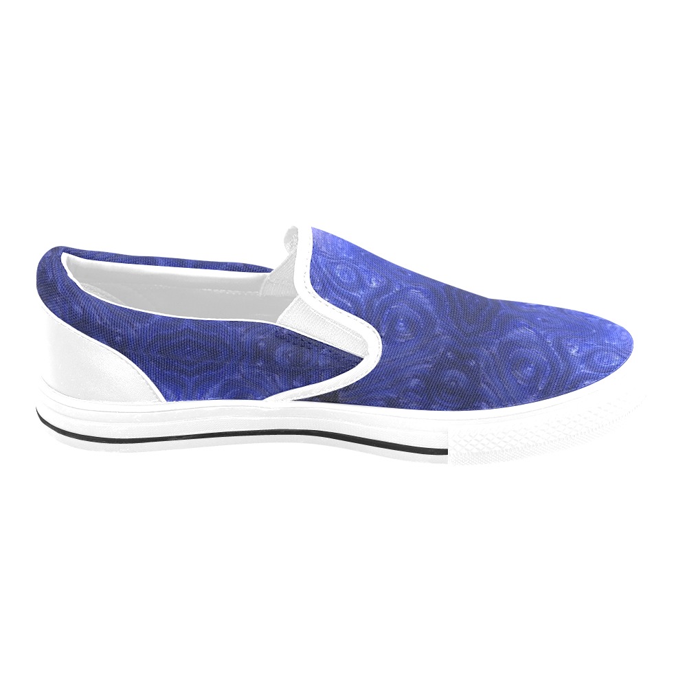 Sunlight Reflections in the Ocean Depths Fractal Abstract Women's Slip-on Canvas Shoes (Model 019)