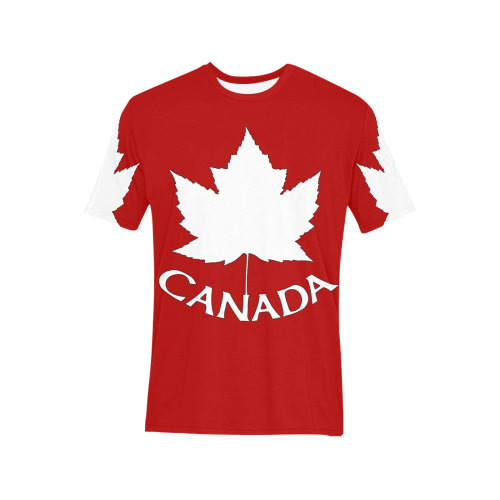 Men's Canada Souvenir T-shirts Men's All Over Print T-Shirt (Solid Color Neck) (Model T63)