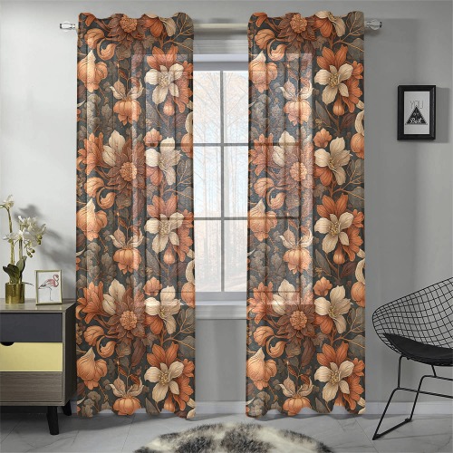 Fabulous Florals 25 Gauze Curtain 28"x84" (Two-Piece)