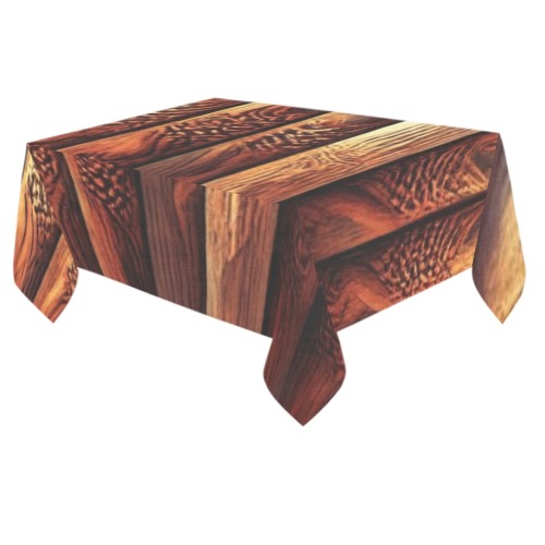 Aztec pattern on wood 2 Cotton Linen Tablecloth 60"x 84"