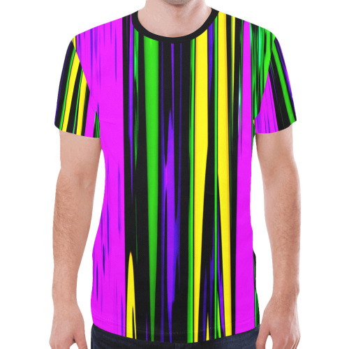 Mardi Gras Stripes New All Over Print T-shirt for Men (Model T45)