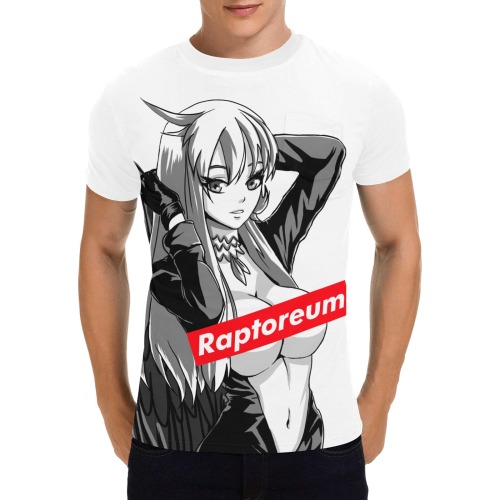 Men's Explicit Nips Raptor Chan Wrapped Tee Men's All Over Print T-Shirt with Chest Pocket (Model T56)