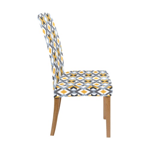 Retro Angles Abstract Geometric Pattern Removable Dining Chair Cover
