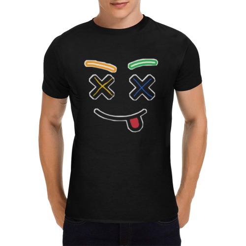 X Face DW Blk Tee Men's T-Shirt in USA Size (Front Printing Only)