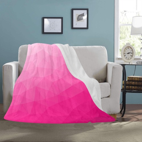 Hot pink gradient geometric mesh pattern Ultra-Soft Micro Fleece Blanket 50"x60"