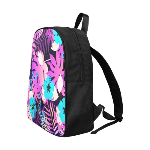 GROOVY FUNK THING FLORAL PURPLE Fabric School Backpack (Model 1682) (Large)