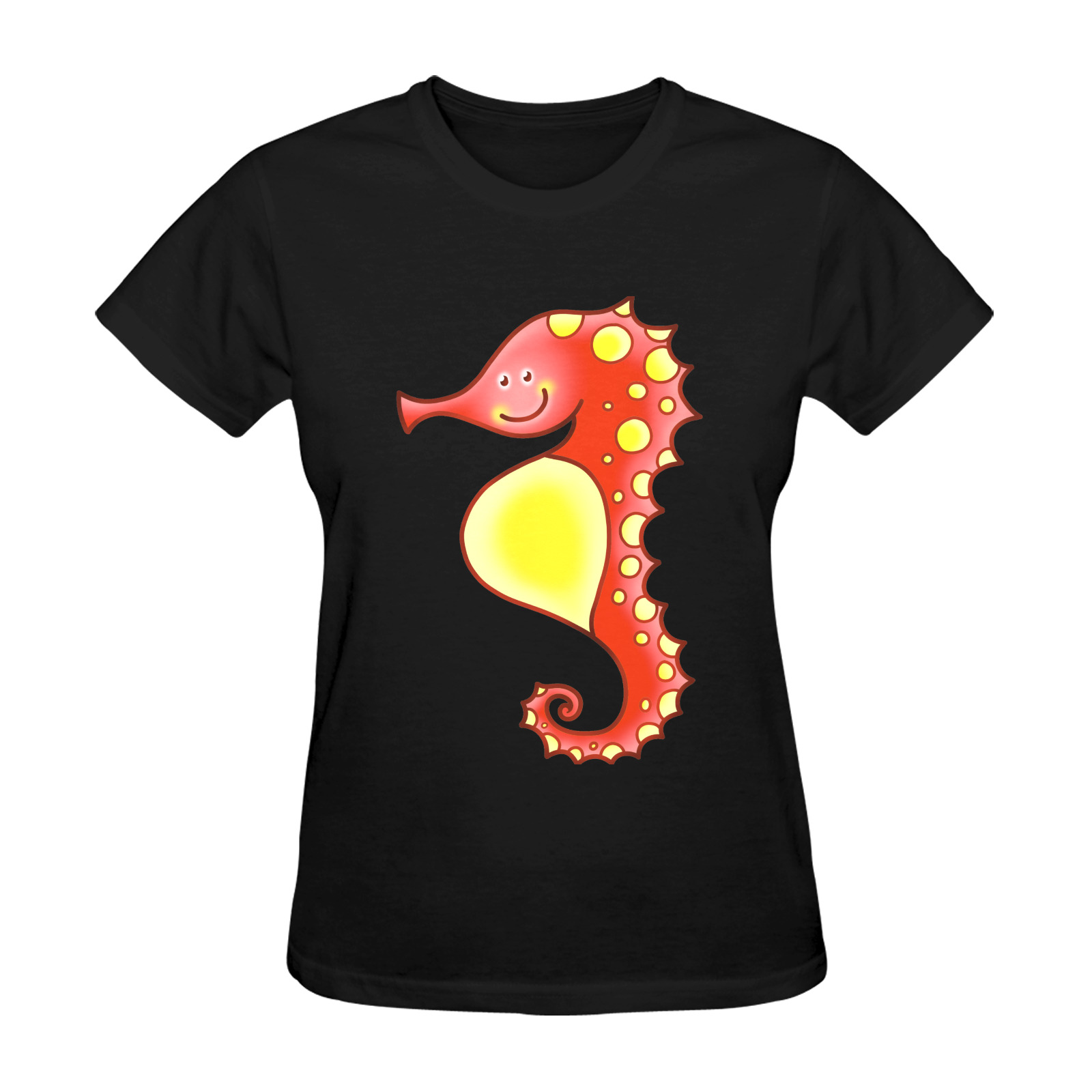 Seahorse Sealife Cartoon Sunny Women's T-shirt (Model T05)