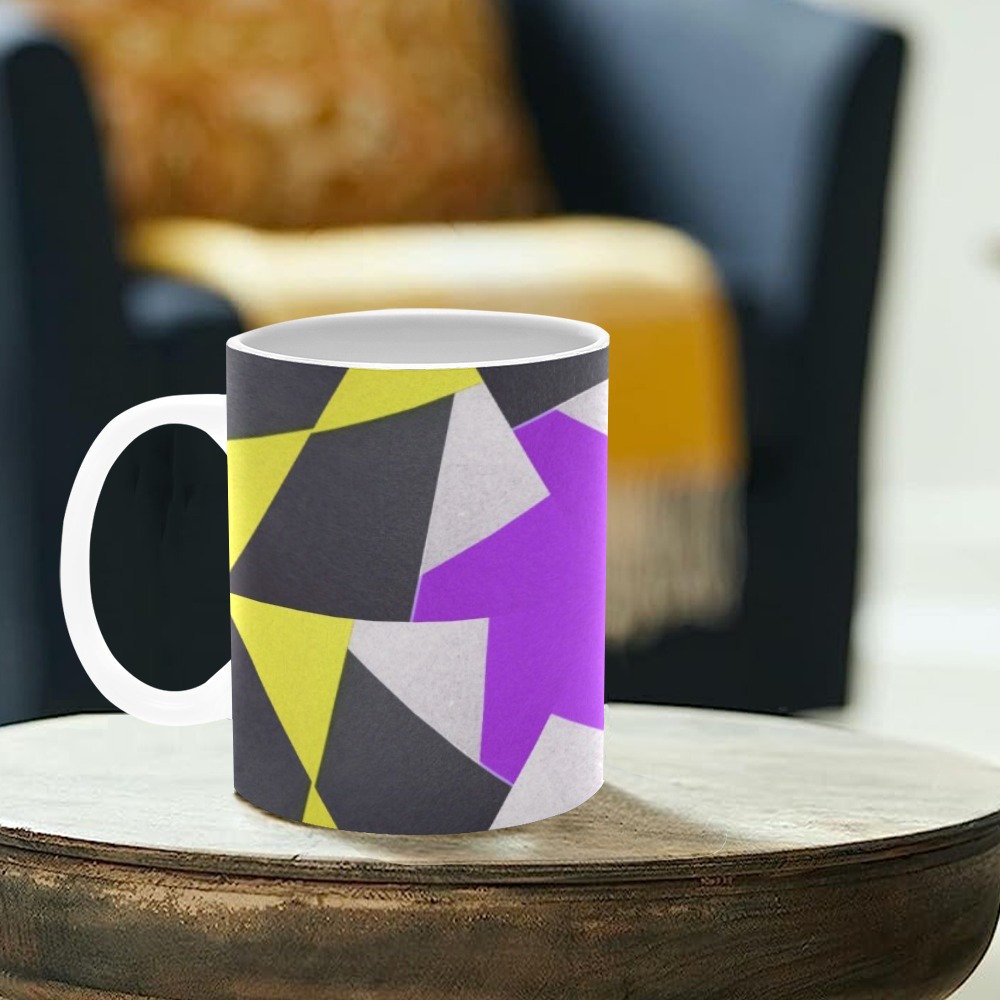 Retro geometric colorful 7D White Mug(11OZ)