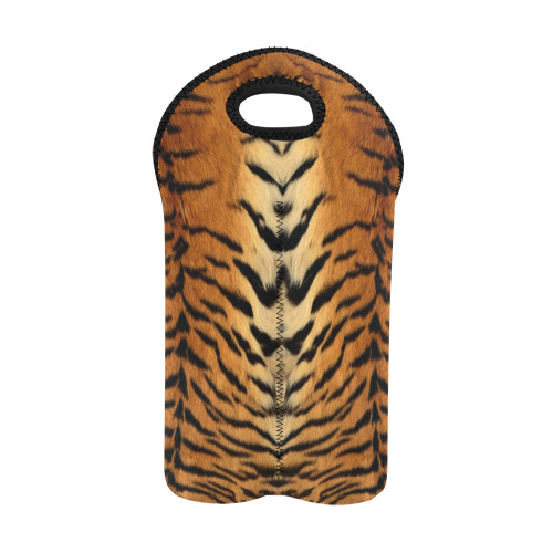 Tiger skin print 2-Bottle Neoprene Wine Bag