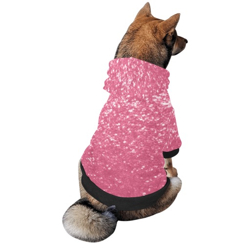 Magenta light pink red faux sparkles glitter Pet Dog Hoodie