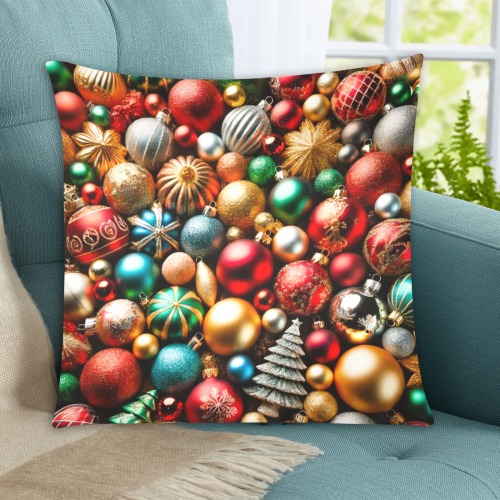 coloured baubles Custom Zippered Pillow Cases 20"x20" (Two Sides)