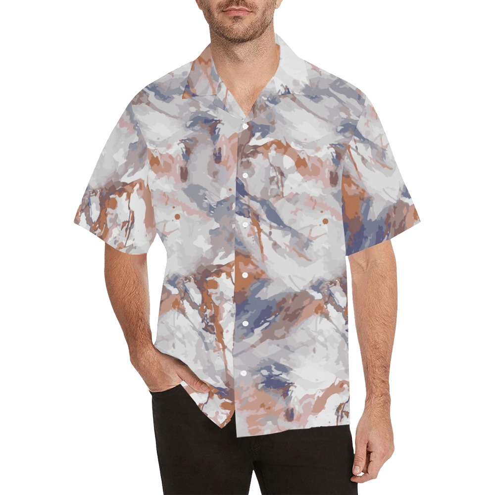 Abstract mountains camouflage Hawaiian Shirt (Model T58)