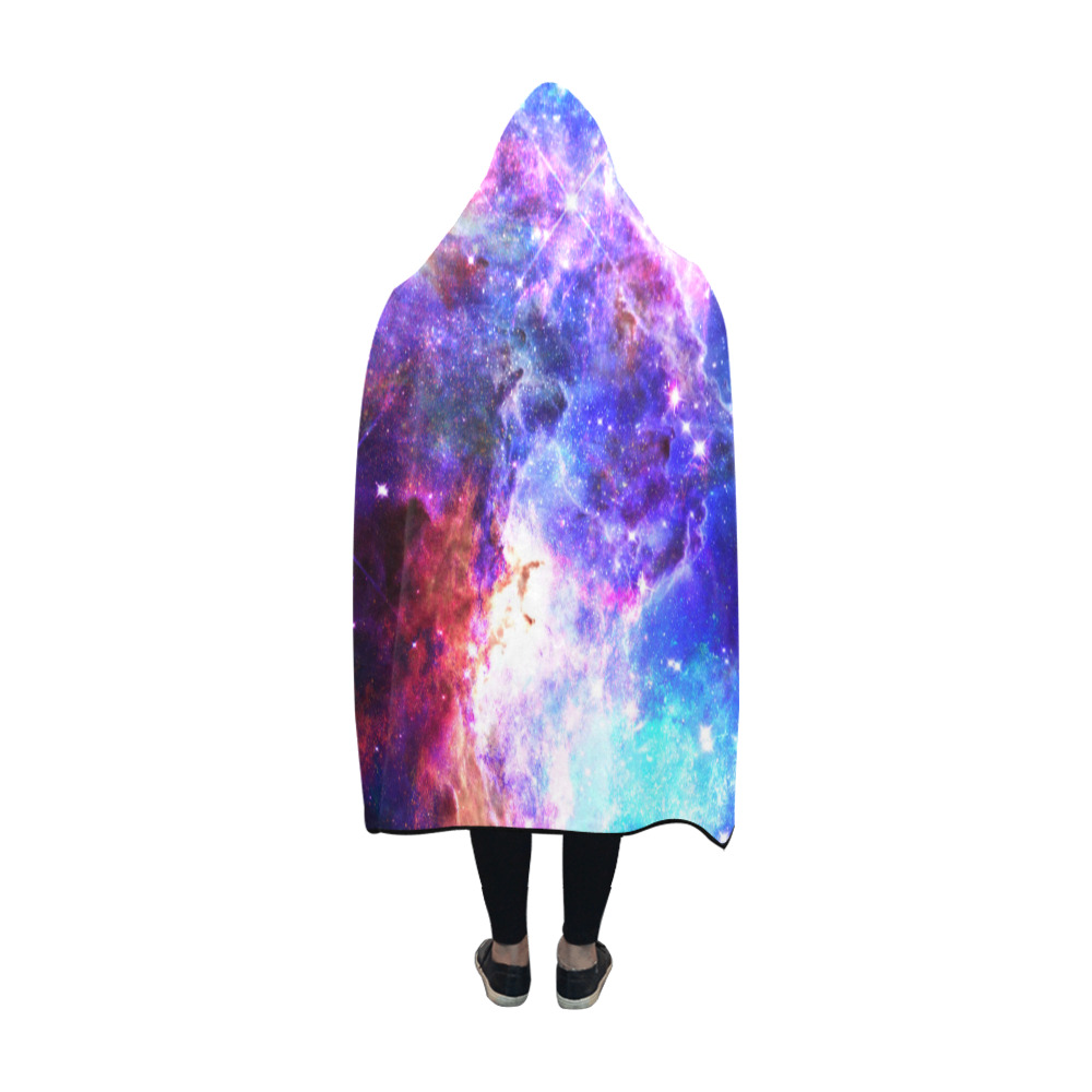 Mystical fantasy deep galaxy space - Interstellar cosmic dust Hooded Blanket 60''x50''