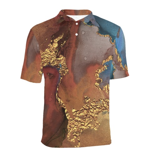 Watercolor Men's All Over Print Polo Shirt (Model T55)