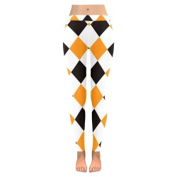 Halloween Argyle Women's Low Rise Leggings (Invisible Stitch) (Model L05)