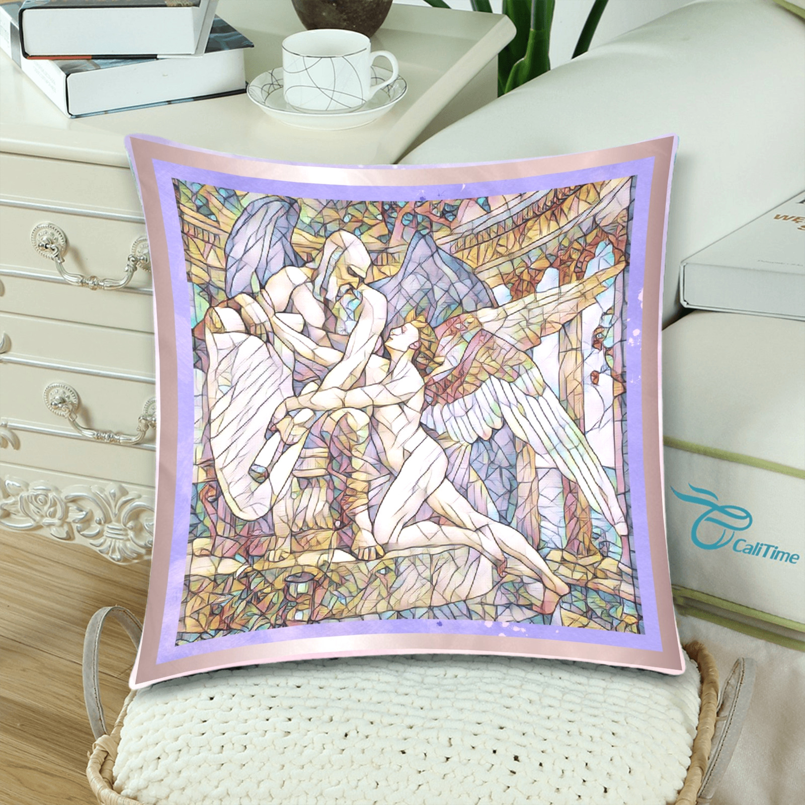 Second Remastered Version of The Roll of Fate by Walter Crane Custom Zippered Pillow Cases 18"x 18" (Twin Sides) (Set of 2)