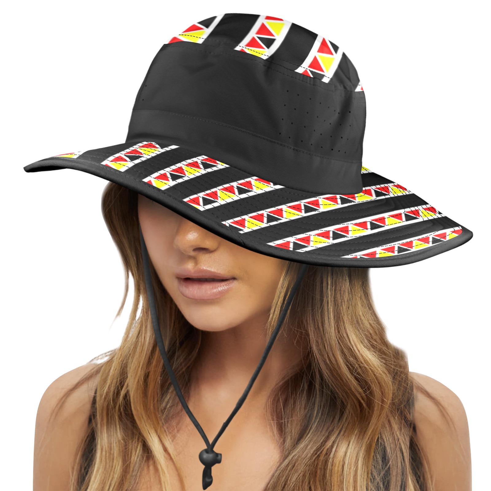 Kente Stripes Wide Brim Bucket Hat