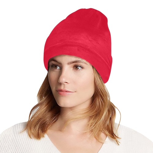 color Spanish red All Over Print Beanie for Adults