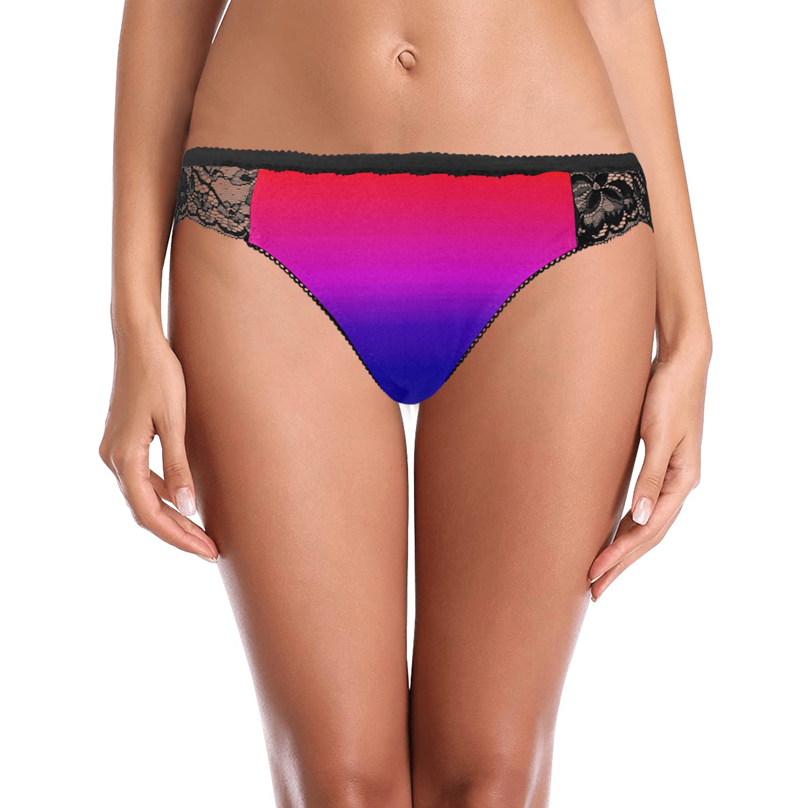 pink and blue b Women's Lace Panty (Model L41)