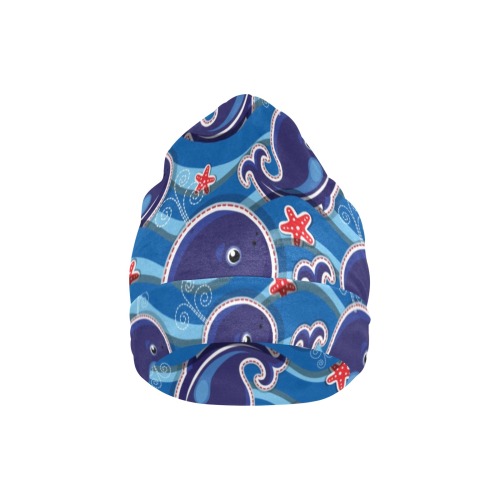 whales and sea stars All Over Print Beanie for Kids