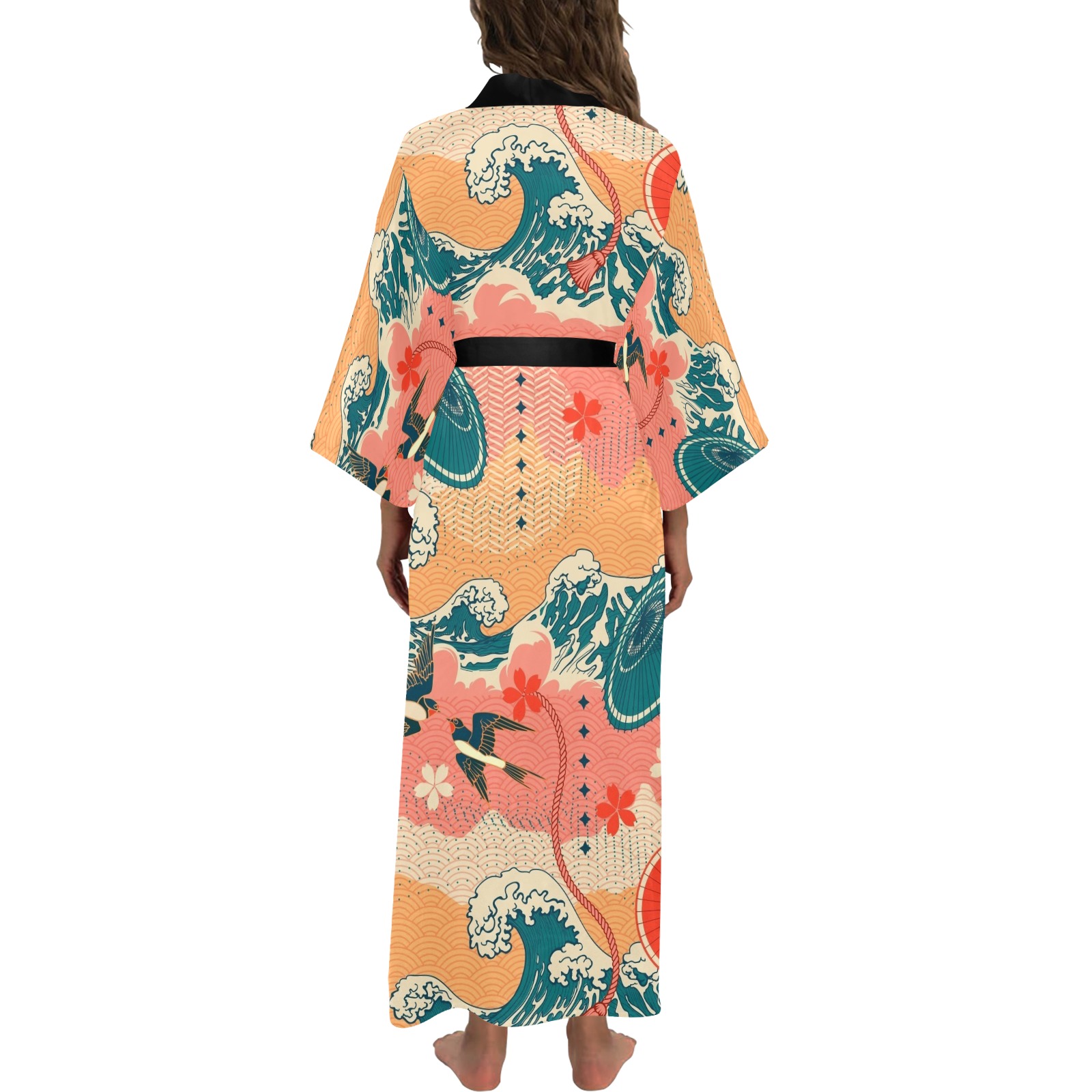 sparrow 3 Long Kimono Robe