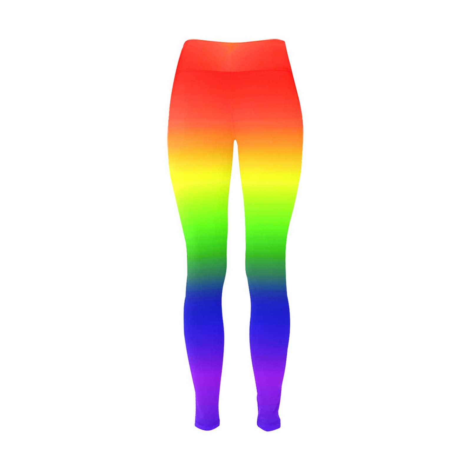 rainbow side Women's Big Size Workout Leggings (Model L43)