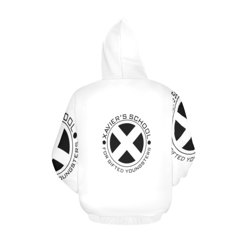 DIONIO Clothing -White & Black Xavier Hoodies All Over Print Hoodie for Men (USA Size) (Model H13)