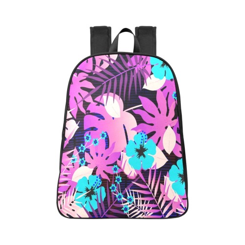 GROOVY FUNK THING FLORAL PURPLE Fabric School Backpack (Model 1682) (Large)