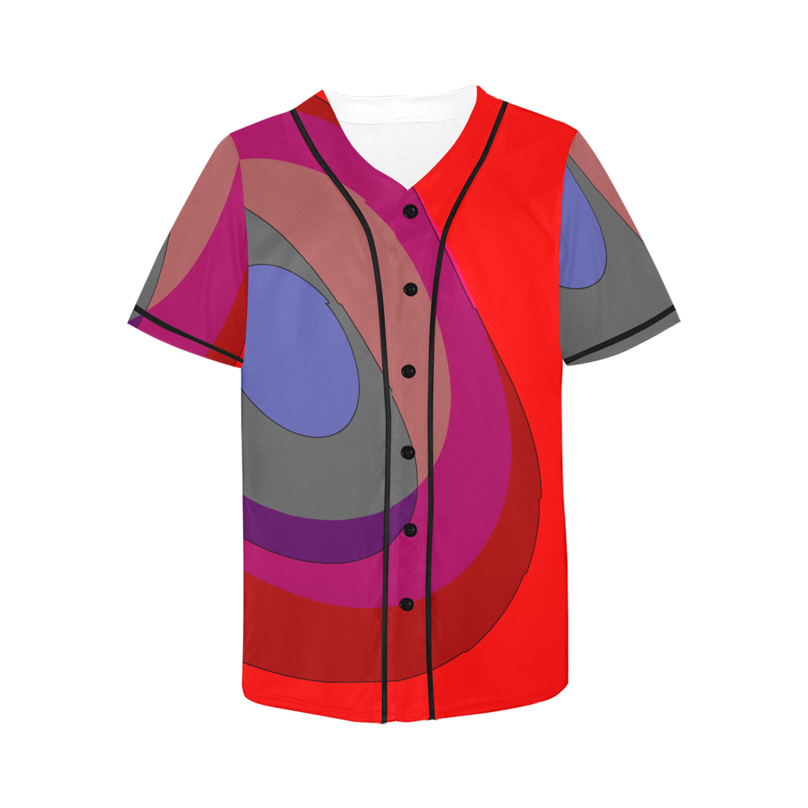 Red Abstract 714 All Over Print Baseball Jersey for Women (Model T50)