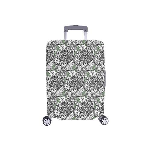 Petals in the Wind Green Luggage Cover/Small 18"-21"