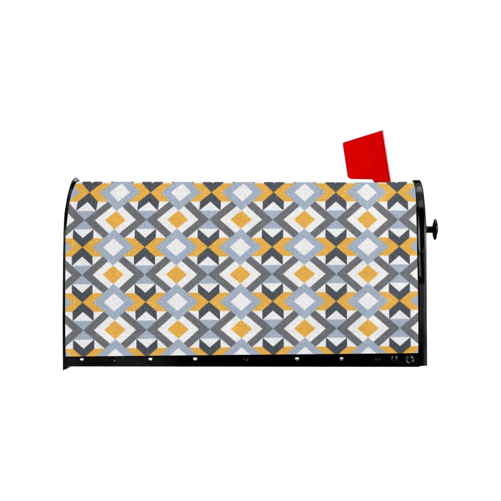 Retro Angles Abstract Geometric Pattern Mailbox Cover