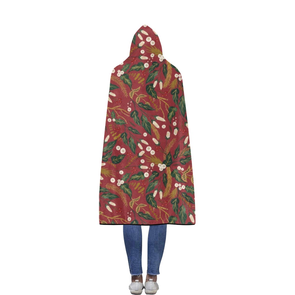 Winter nature red Flannel Hooded Blanket 56''x80''