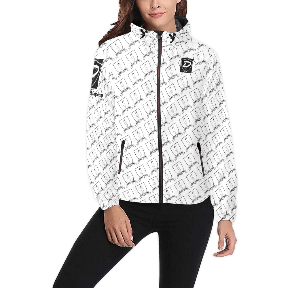 DIONIO Clothing - Lightning Shield Windbreaker Jacket (White) Unisex All Over Print Windbreaker (Model H23)