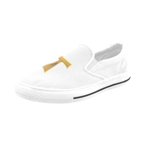 Franciscan Tau Cross Pax Et Bonum Gold  Metallic Slip-on Canvas Shoes for Kid (Model 019)