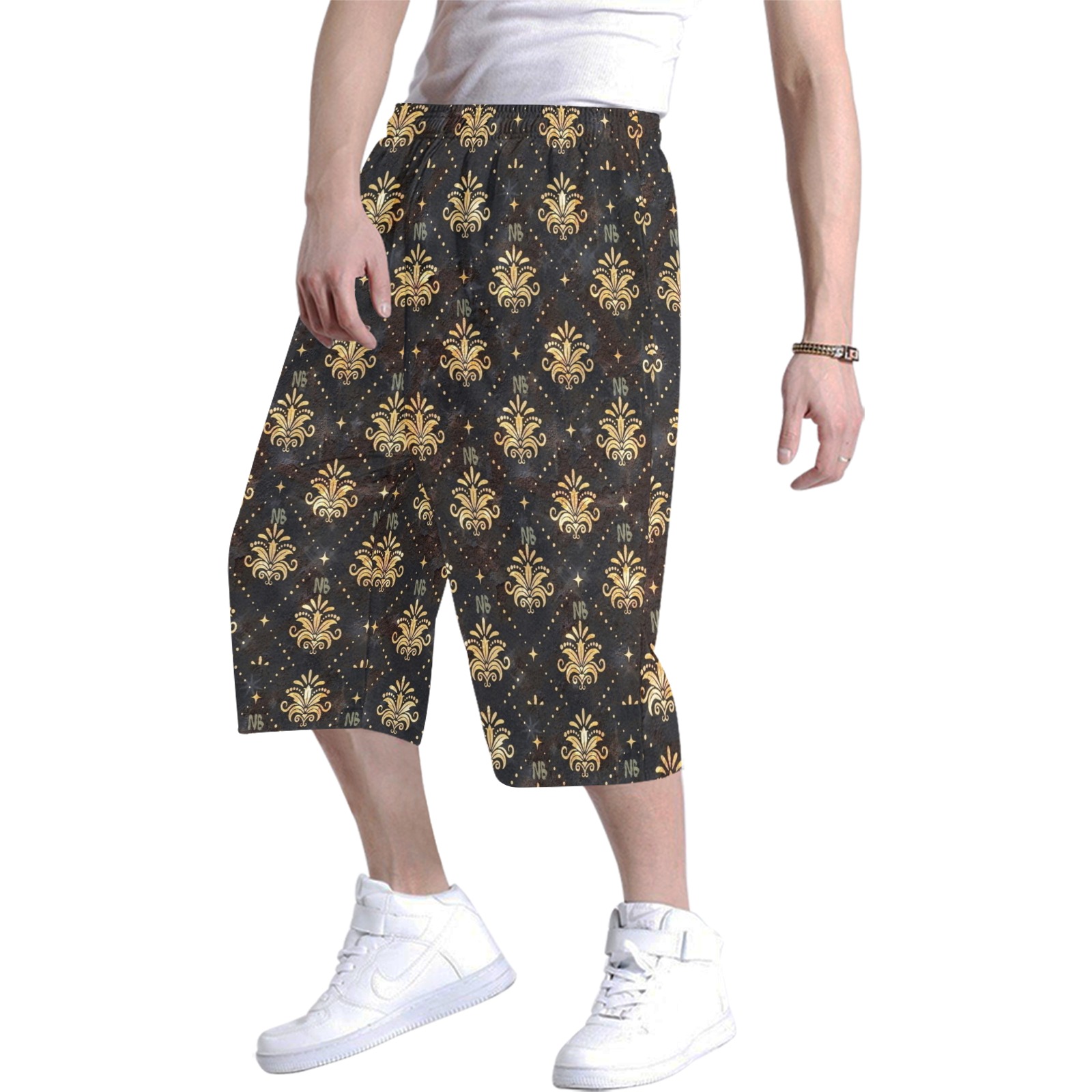 Royal Pattern by Nico Bielow Men's All Over Print Baggy Shorts (Model L37)